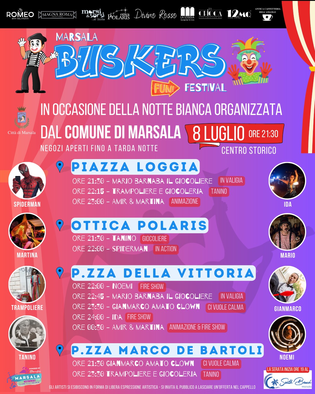 Marsala Buskers Festival per la Notte Bianca di Marsala