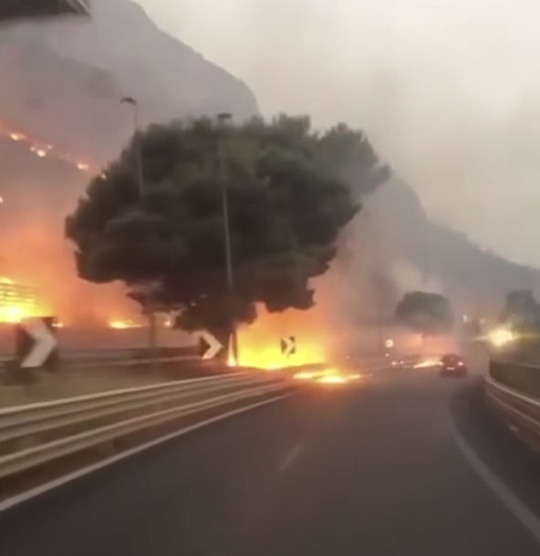 Fiamme sulla A29 Palermo-Mazara, l’impressionante video