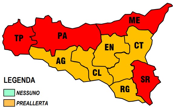 Ancora una domenica di fuoco in Sicilia: allerta rossa in quattro province