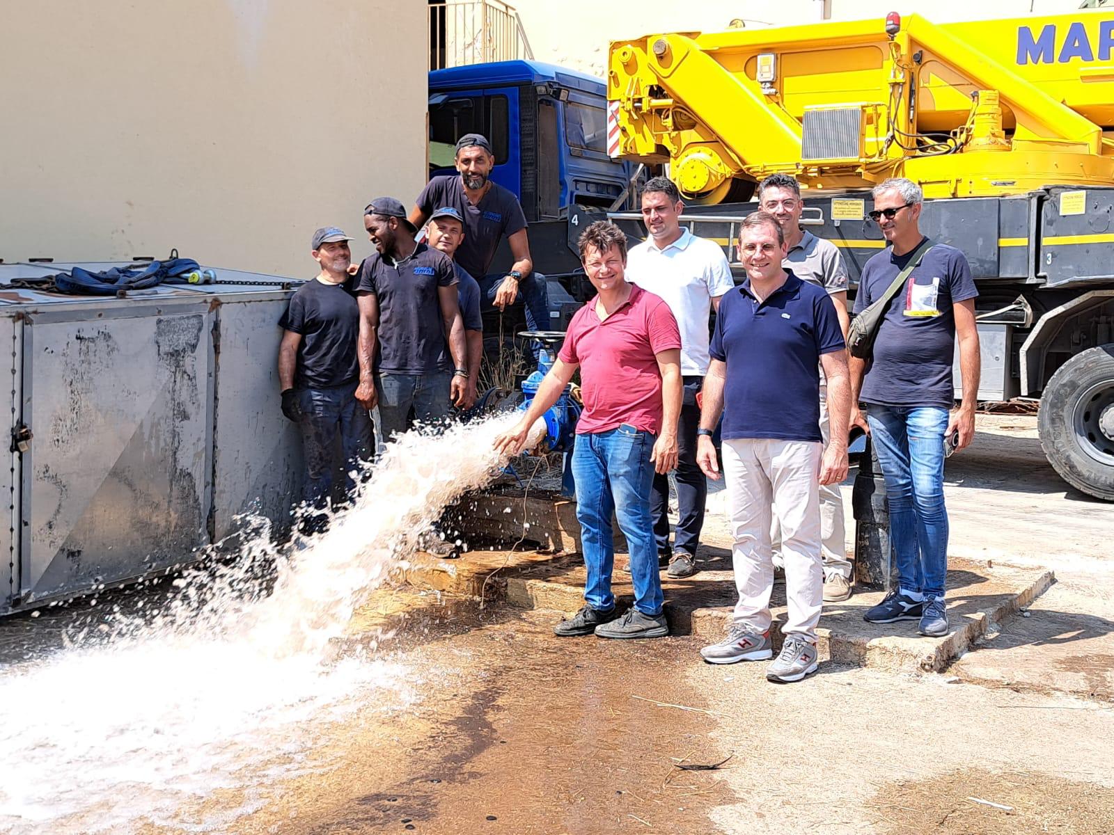 Castellammare, riattivato il pozzo di Inici. Il sindaco: “Tra pochi giorni portata d’acqua regolare”