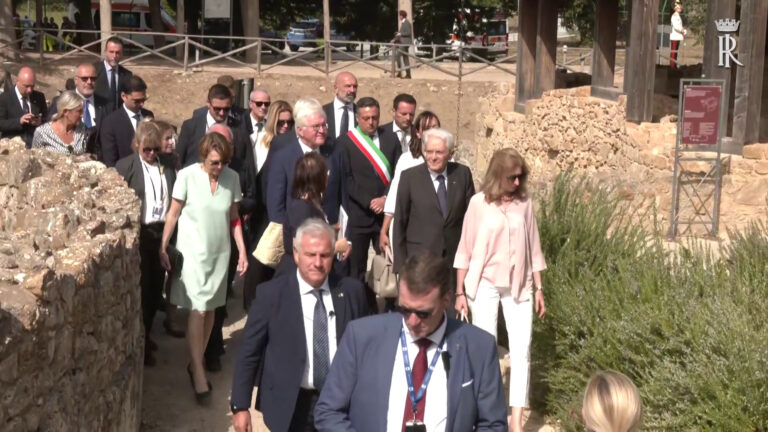 Mattarella e Steinmeier alla Villa Romana del Casale a Piazza Armerina