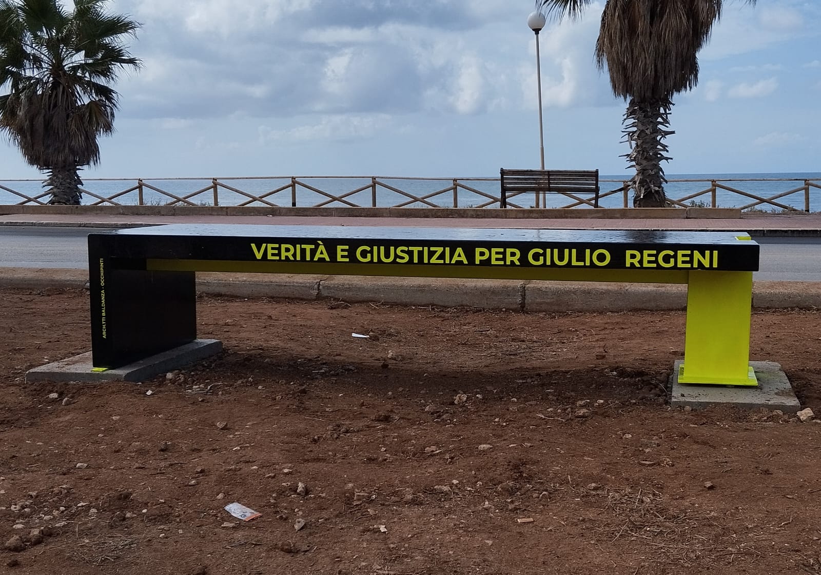 Una panchina per Giulio Regeni: anche Marsala chiede verità e giustizia