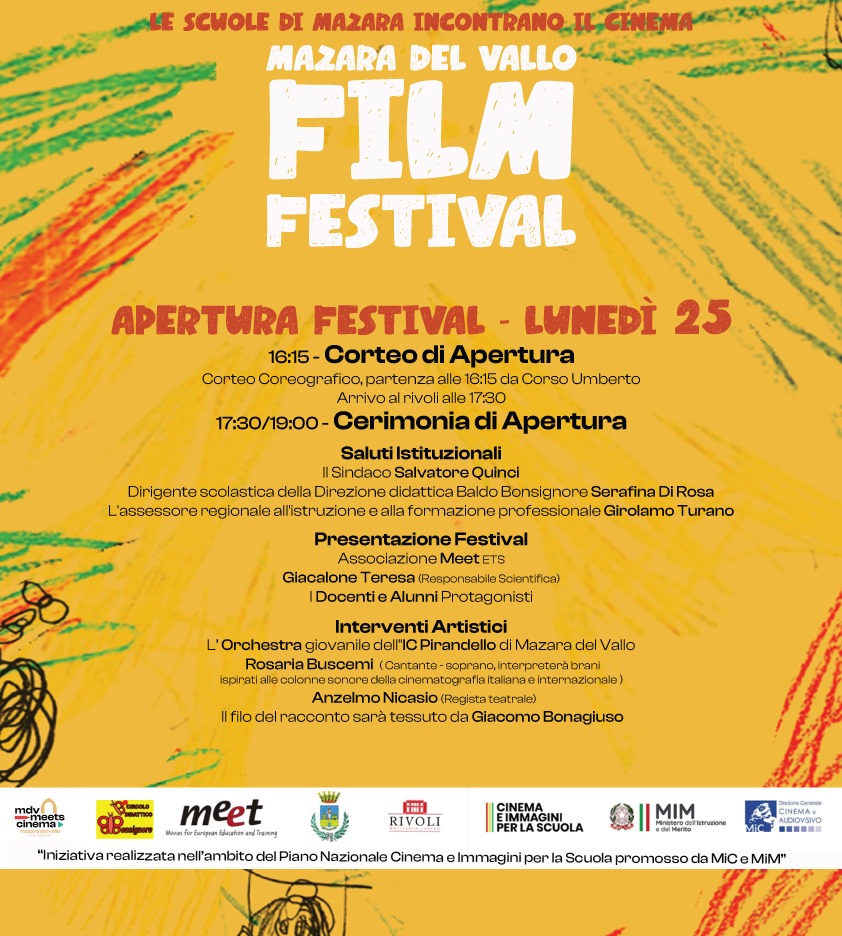 Lunedì cerimonia inaugurale del Mdv Meets Cinema Film Festival di Mazara