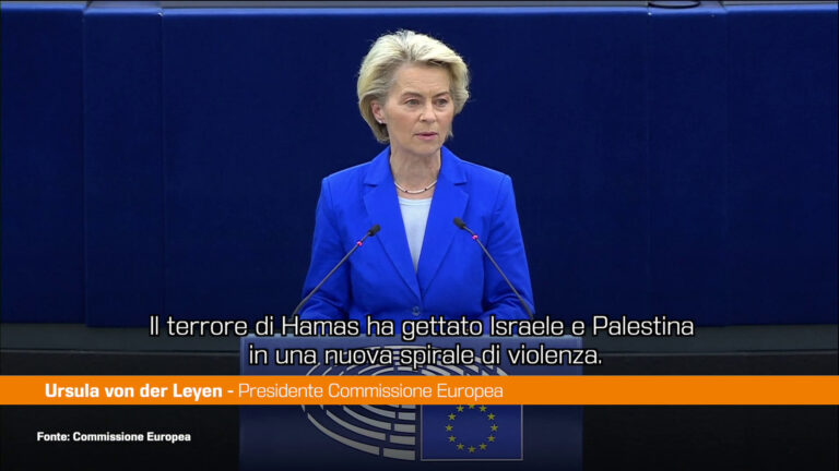 Medio Oriente, Von der Leyen “Hamas innesca nuova spirale violenza”