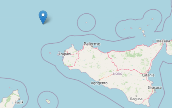 Scossa di terremoto in mare, a 92 km dalla costa trapanese