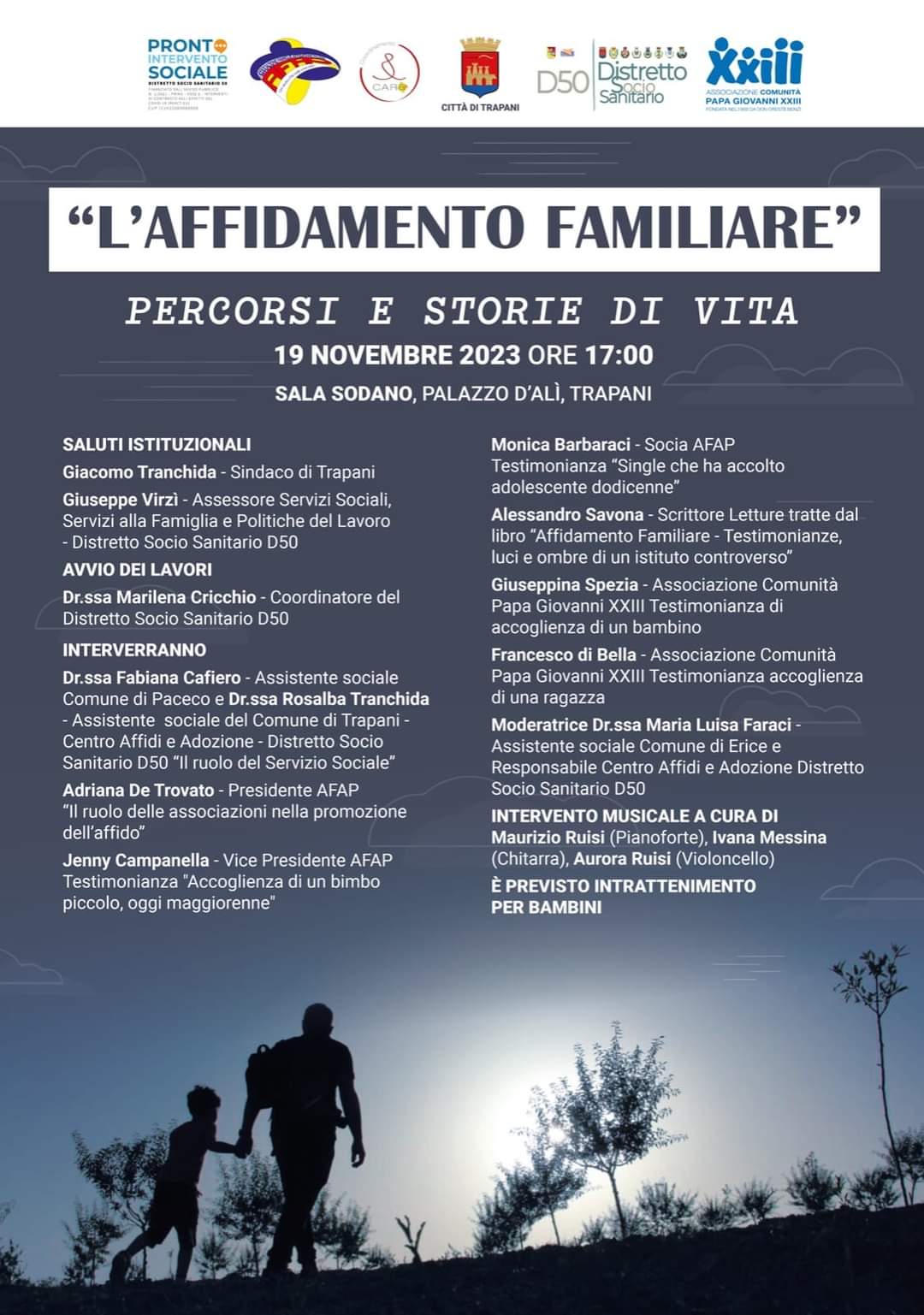 Si parla di affido familiare nell’evento organizzato con il Comune di Trapani