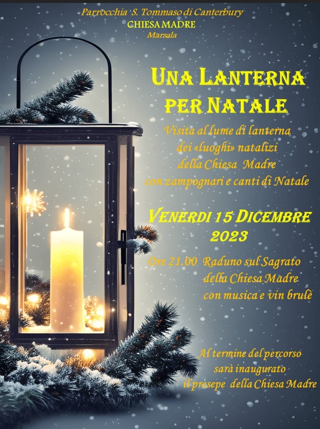 Una lanterna per Natale, visita notturna alla Chiesa Madre di Marsala