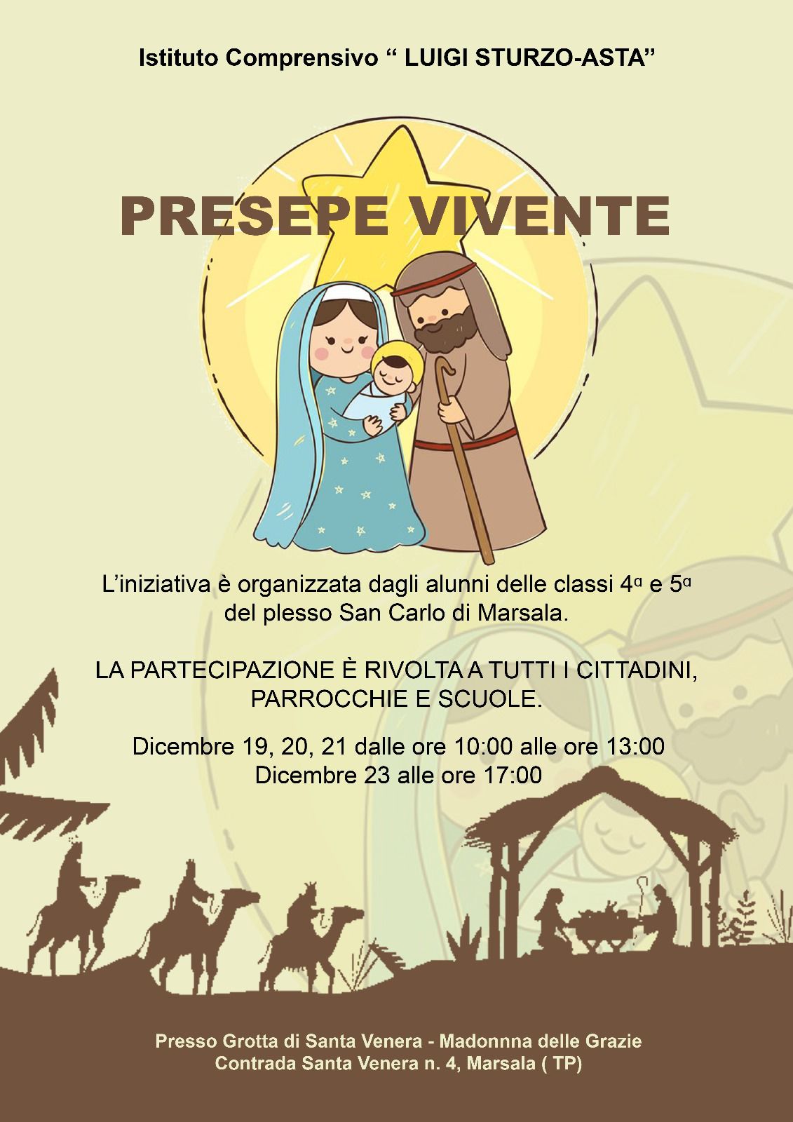 La “Sturzo-Asta” di Marsala dà vita al Presepe Vivente a Santa Venera