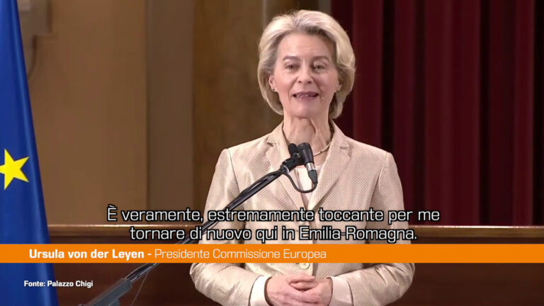 Alluvione, Von der Leyen a Forlì “Tin bota, l’Europa rimane con voi”