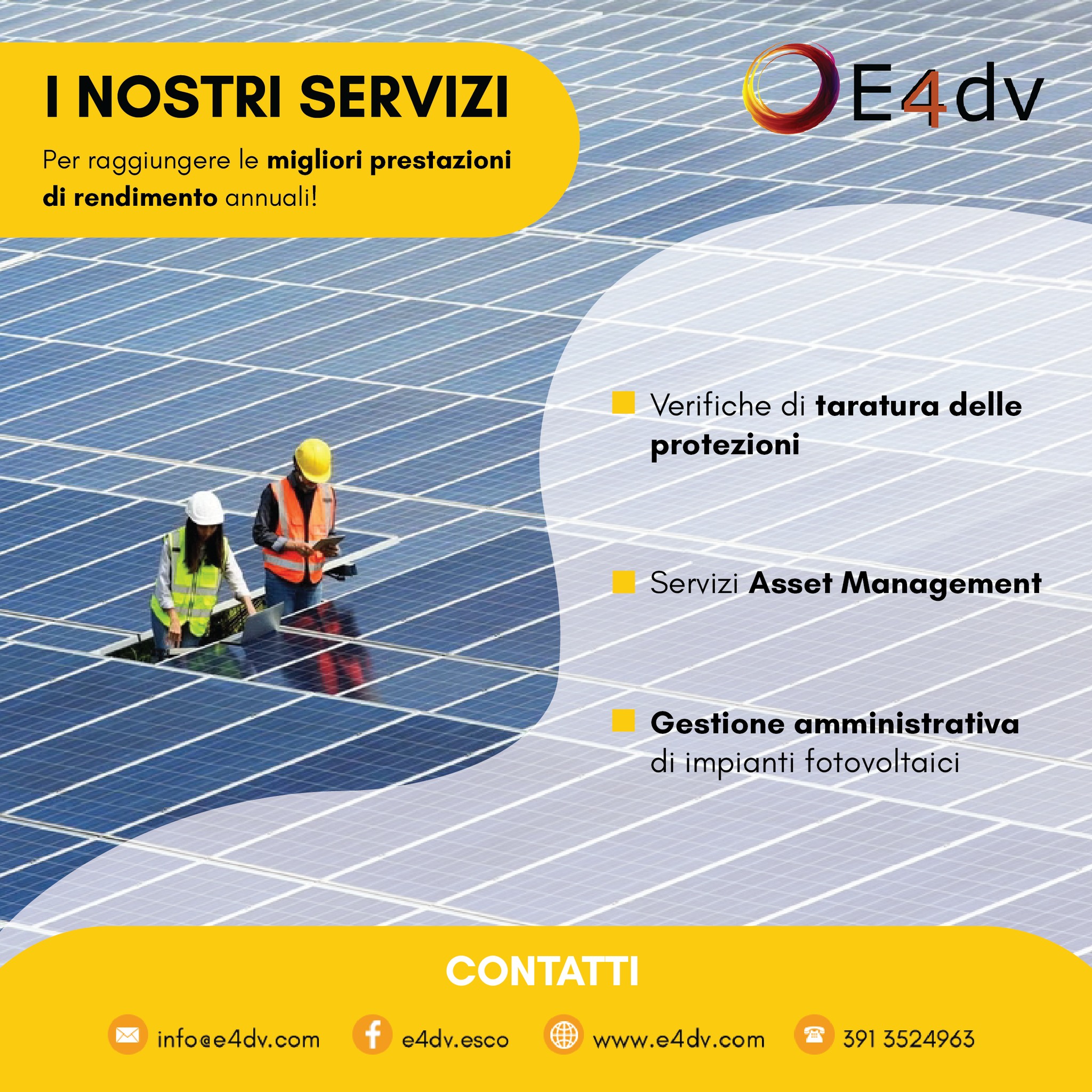 E4dv migliora le prestazioni dei vostri impianti fotovoltaici