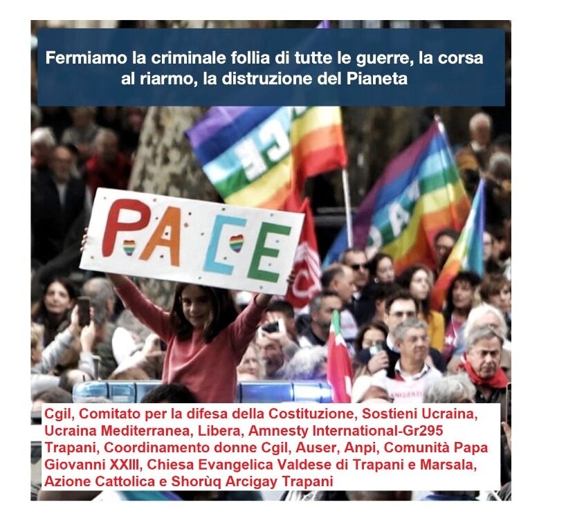 Cgil e Associazioni insieme per la pace, sit in davanti la Prefettura trapanese