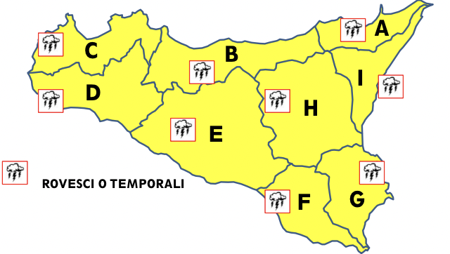 Meteo Sicilia, tornano le piogge. E’ allerta gialla