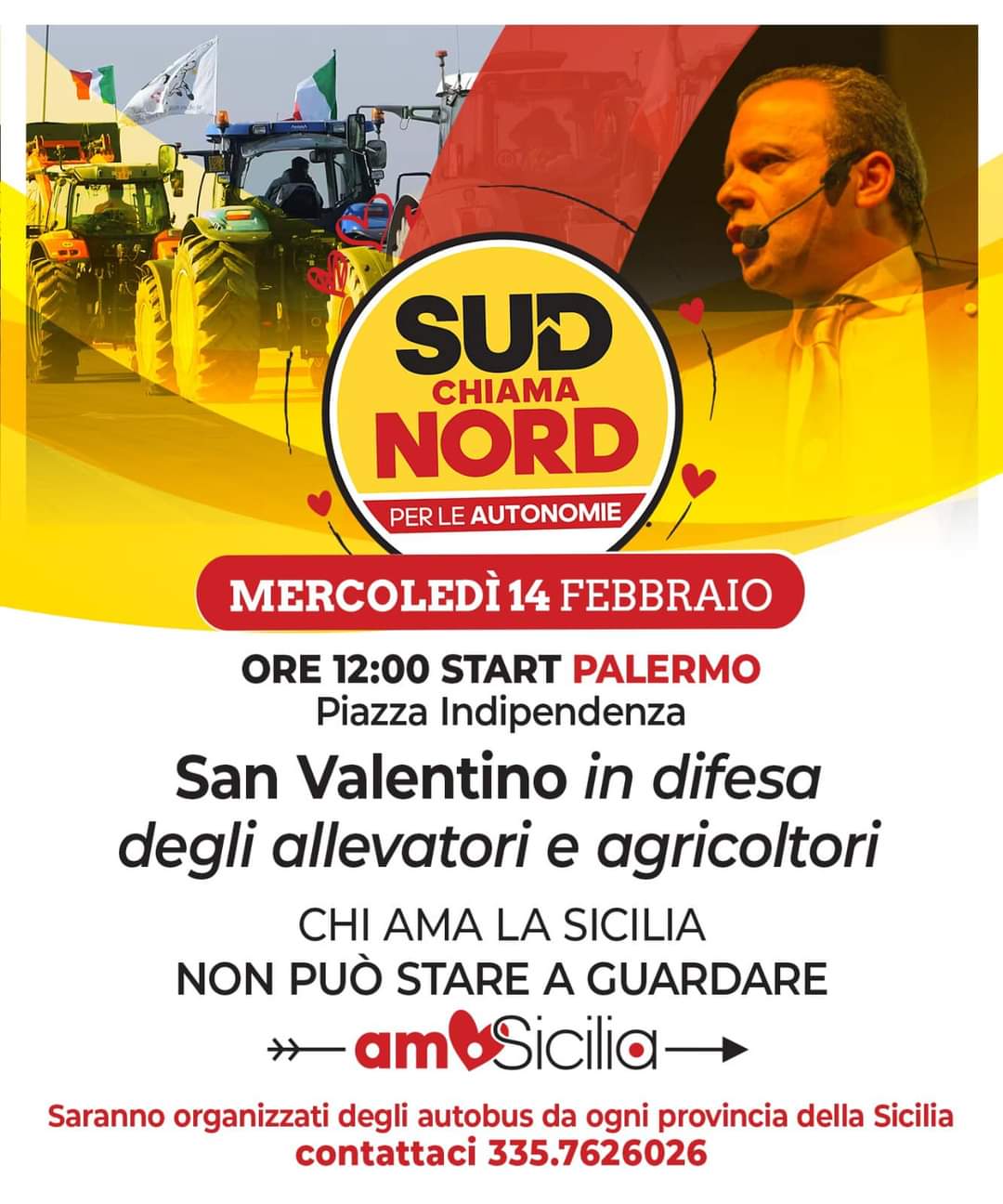 Sud chiama Nord organizza una manifestazione regionale a sostegno degli agricoltori