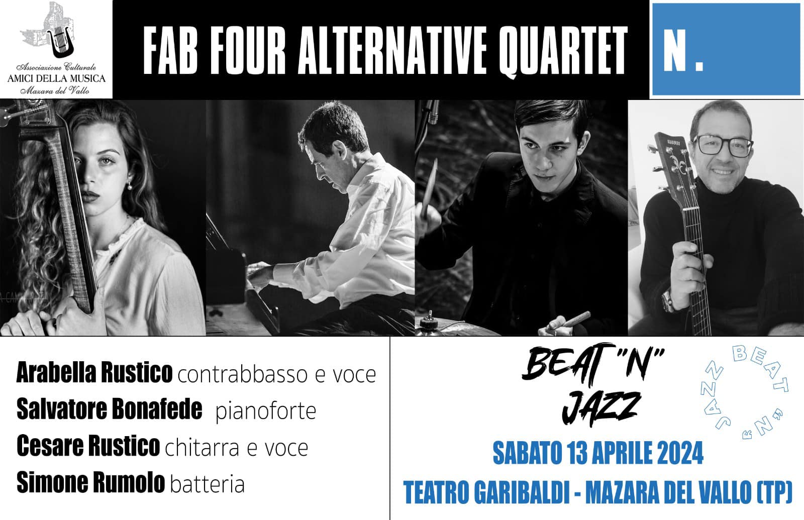 Al Teatro Garibaldi di Mazara il “Fab Four Alternative Quartet” porta in scena i Beatles