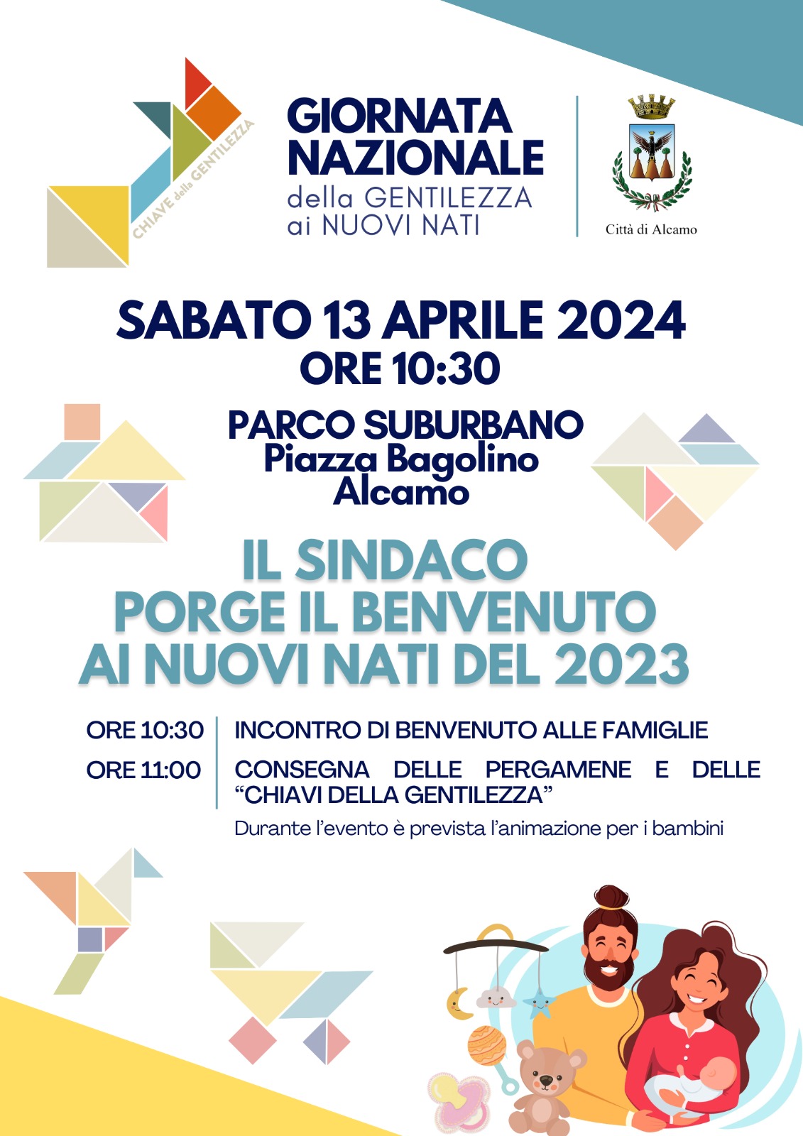 Ad Alcamo la Giornata della Gentilezza per tutte le famiglie che hanno avuto un bimbo