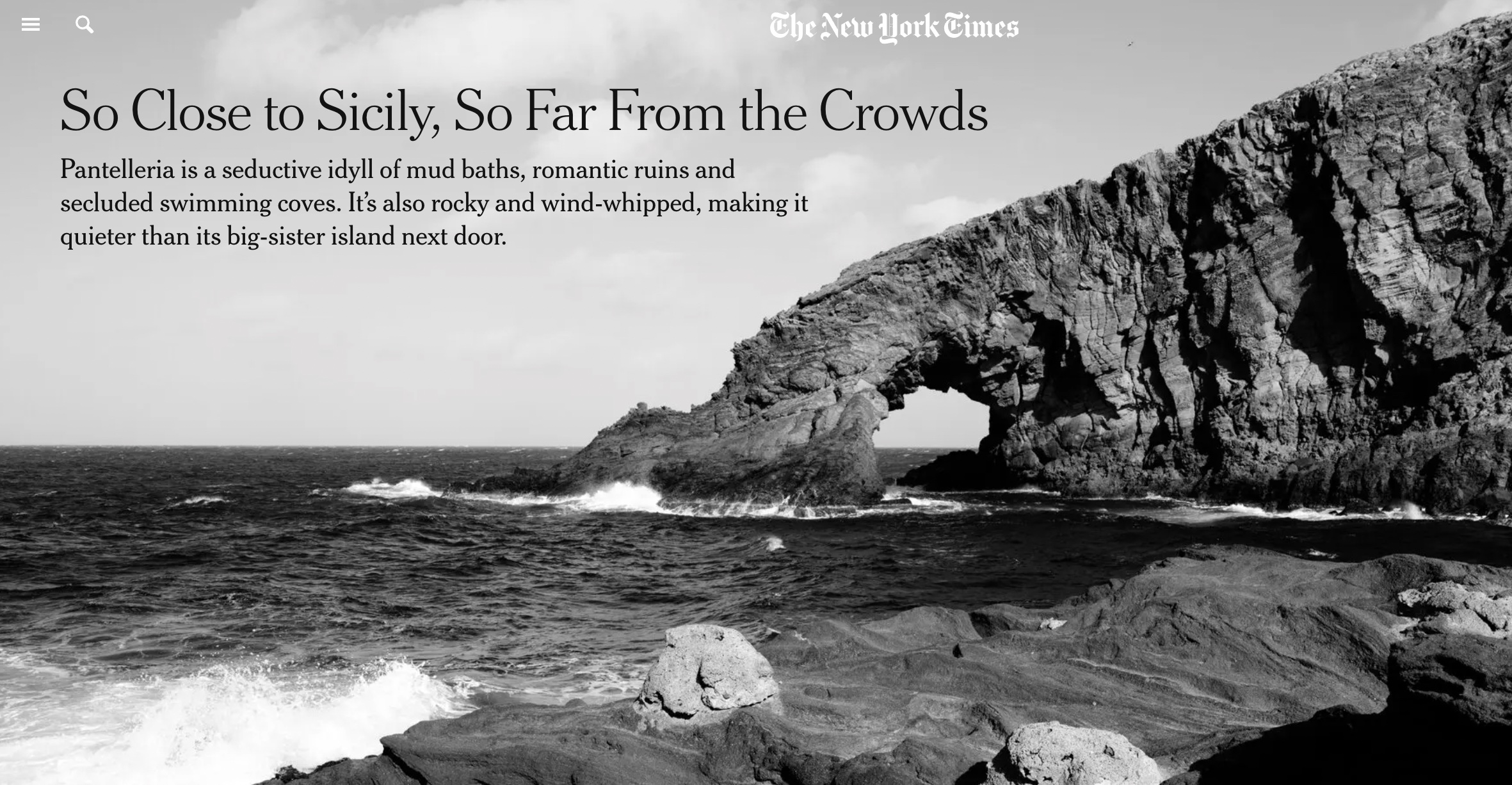 Pantelleria “Eden in mezzo al nulla” sul The New York Times
