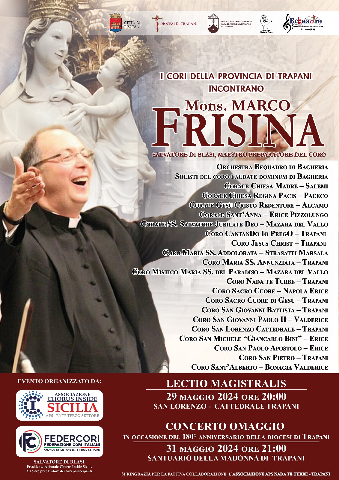 Monsignor Frisina a Trapani con 150 Cantori di Chorus Inside Sicilia di Federcori
