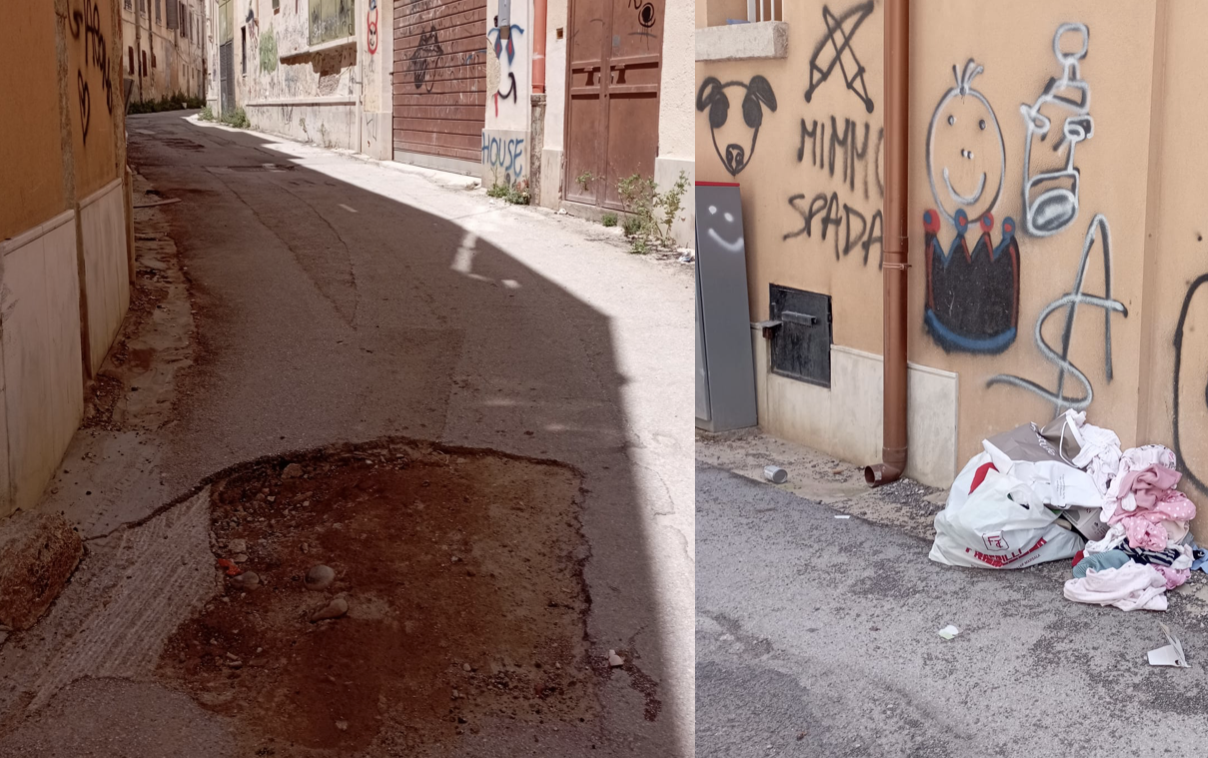 In pieno centro a Marsala una stradina abbandonata e indecorosa…