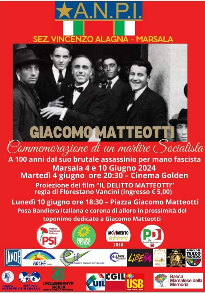 Nel centenario della sua uccisione, Marsala commemora Giacomo Matteotti