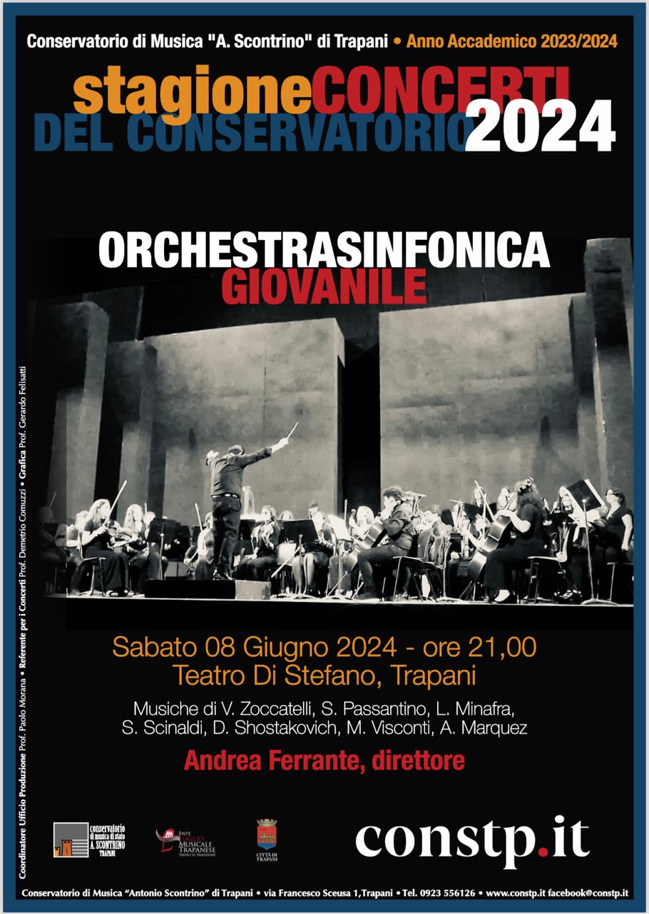 Concerto dell’Orchestra Giovanile del Conservatorio “Scontrino” al Di Stefano di Trapani