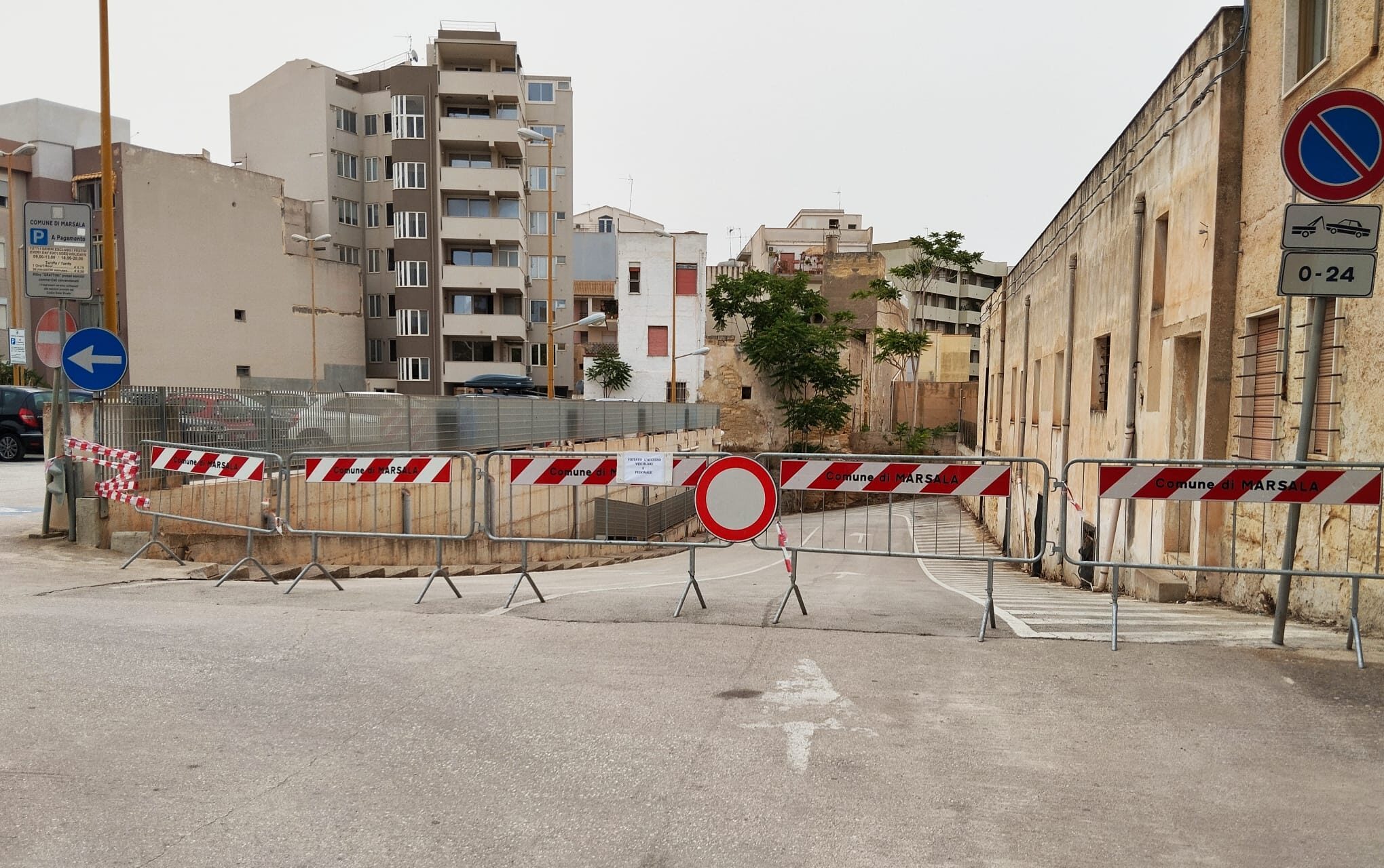 Marsala: chiuso al transito il piano inferiore del parcheggio di via Anca Omodei