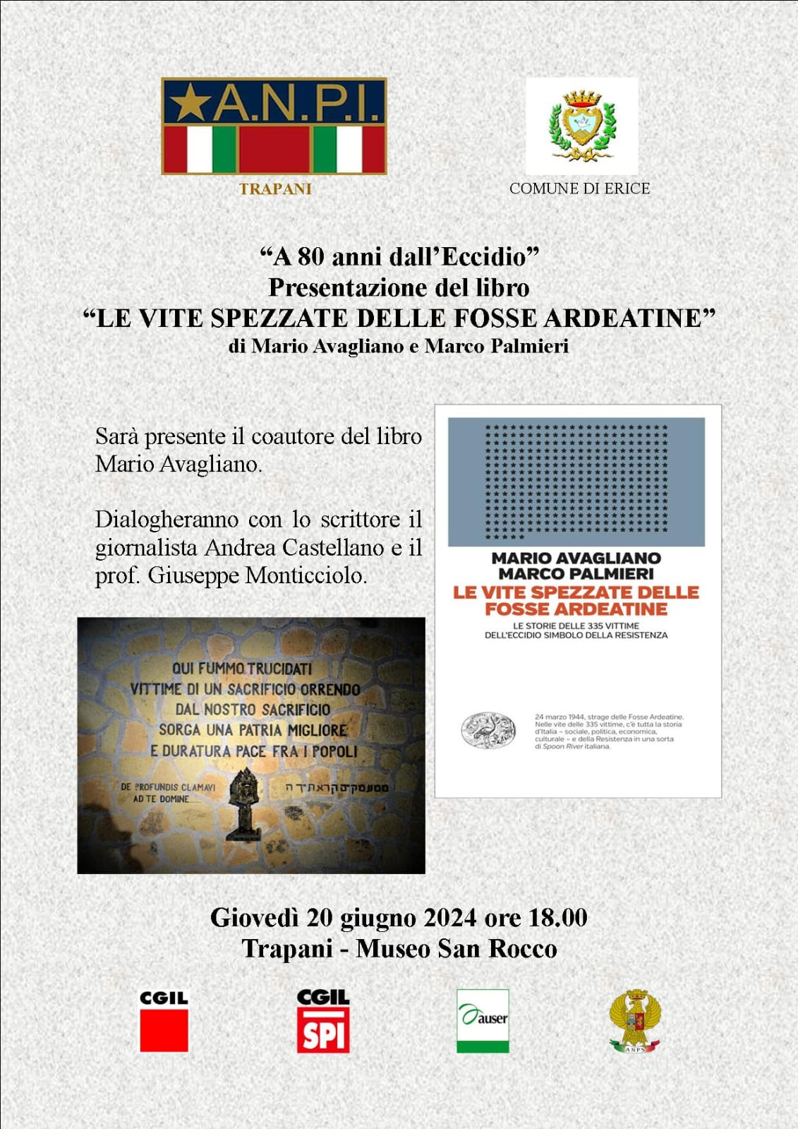 “Le vite spezzate dei siciliani alle Fosse Ardeatine”, incontro al Museo San Rocco di Trapani