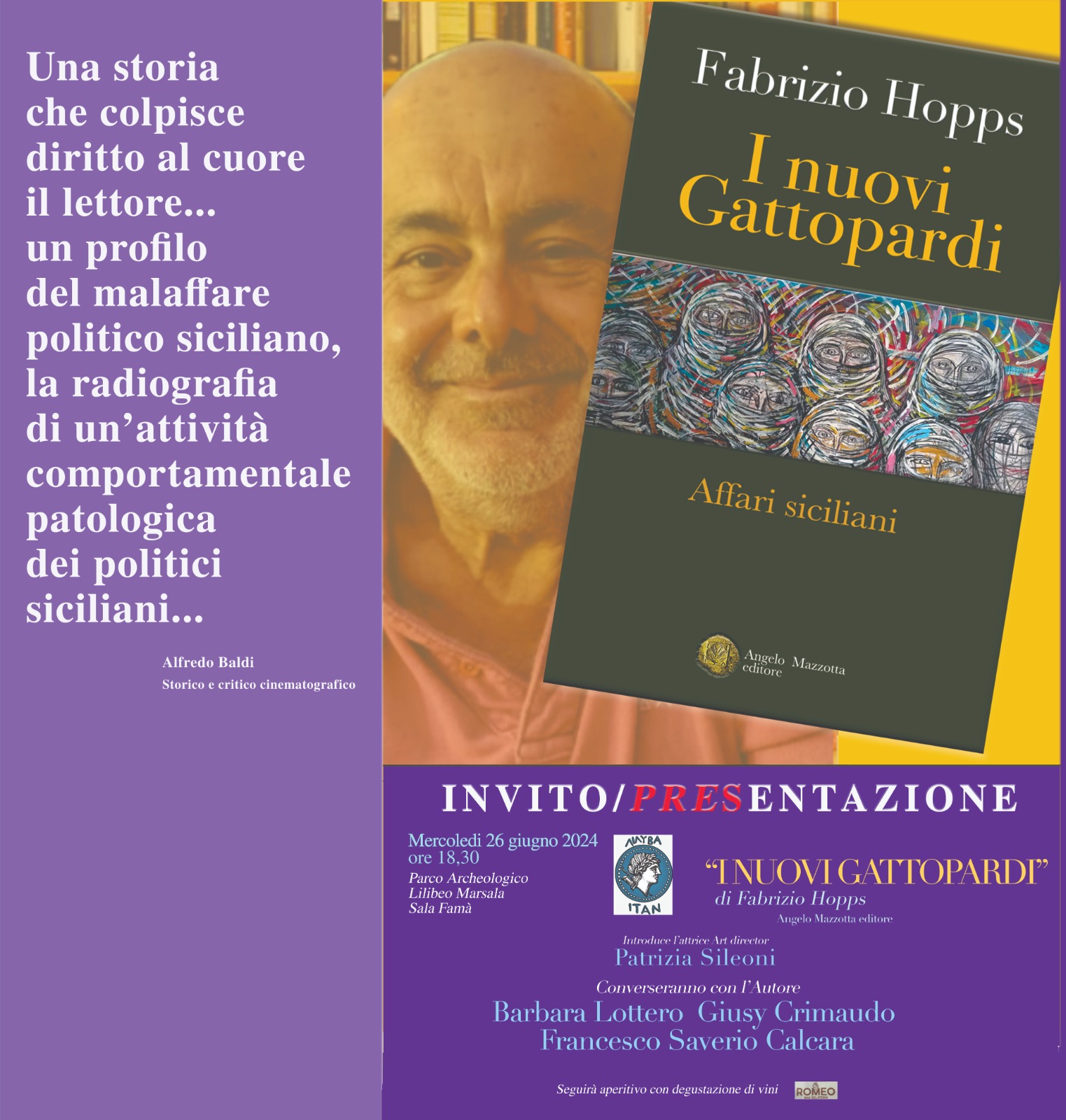 Al Parco Lilibeo si presenta il libro “I nuovi Gattopardi” di Fabrizio Hopps