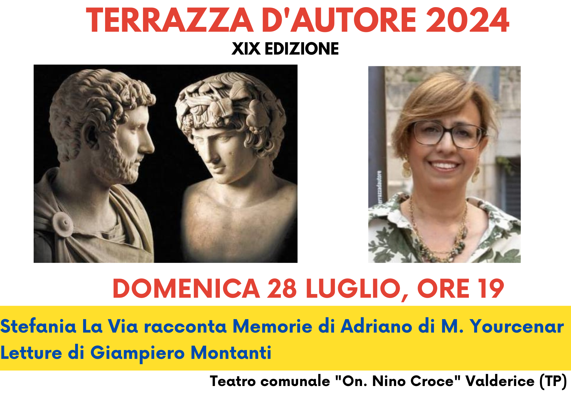 Terrazze d’Autore a Valderice con Stefania La Via con Memorie di Adriano