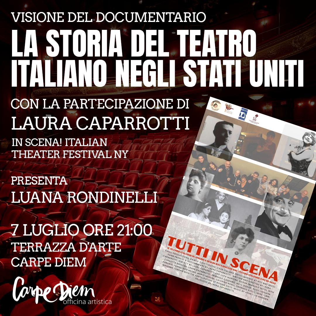 La storia del Teatro Italiano negli Usa, il documentario di Laura Caparrotti al Carpe Diem di Marsala