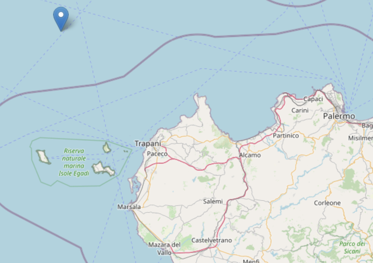 Terremoto di 3.1 al largo delle coste trapanesi