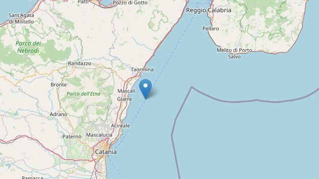 Scossa di terremoto di magnitudo 3.3 al largo della Costa Catanese