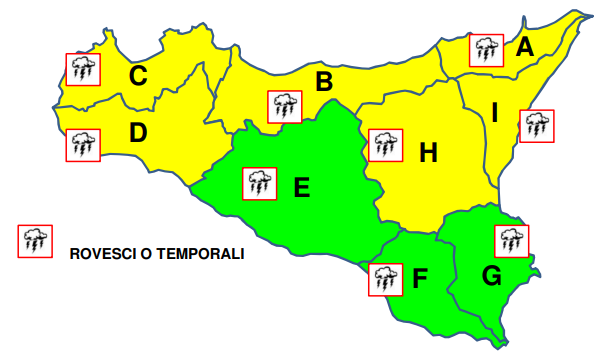 Domenica piovosa in gran parte della Sicilia, allerta gialla sul versante settentrionale