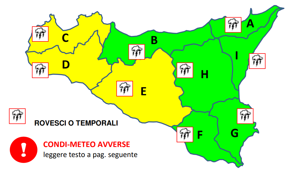 Arriva la pioggia in Sicilia: allerta gialla nel trapanese