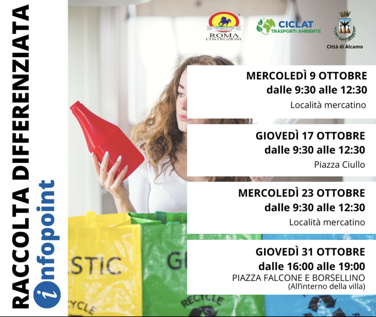 Ad Alcamo infopoint per sensibilizzare i cittadini a differenziare correttamente i rifiuti