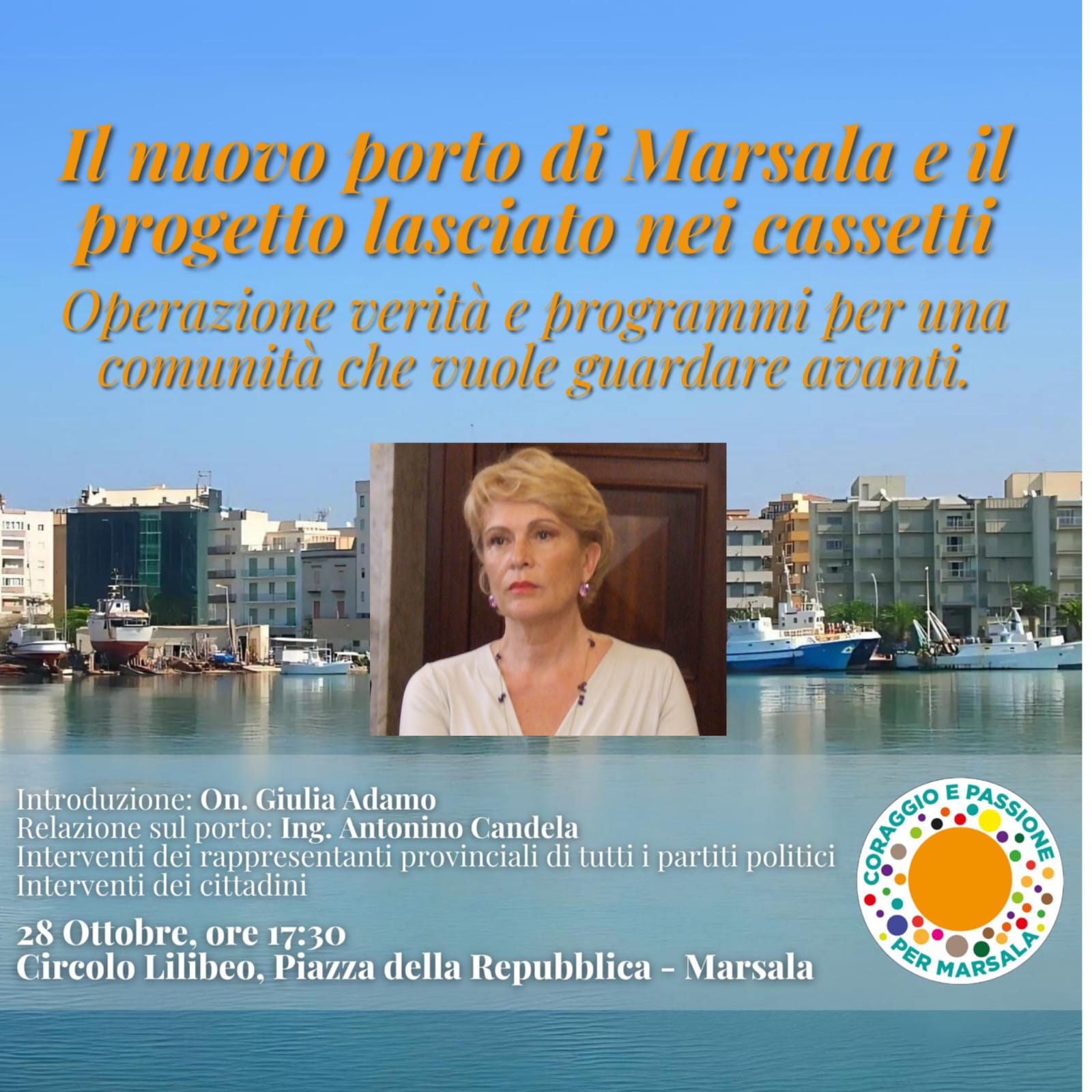 “Porto di Marsala e il progetto ancora nei cassetti”, Giulia Adamo organizza un incontro con la città