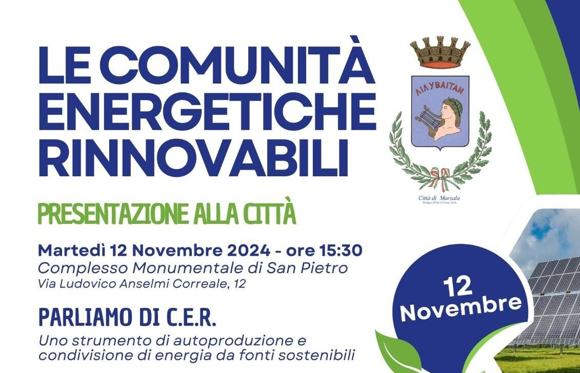 Marsala vuole costituire Comunità Energetiche Rinnovabili, se ne parla a San Pietro