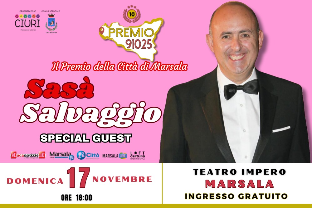 Sasà Salvaggio super ospite al ‘Premio 91025’ a Marsala