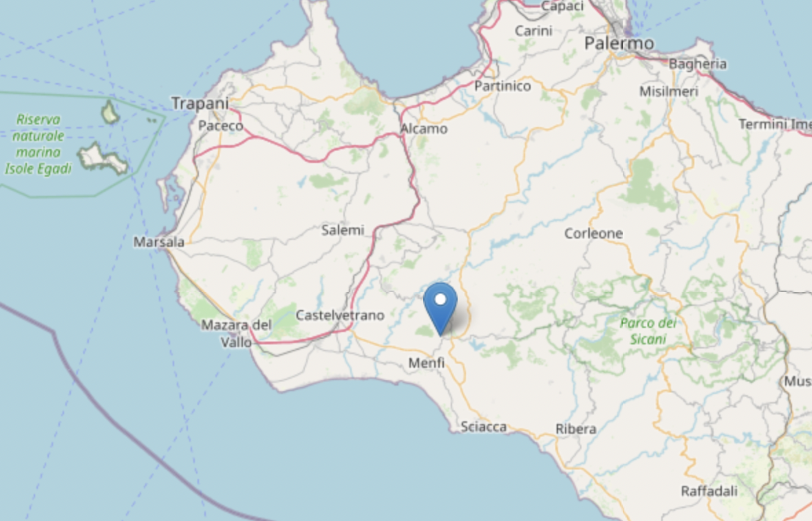 Scossa di terremoto a Menfi, lieve ma avvertita dalla popolazione