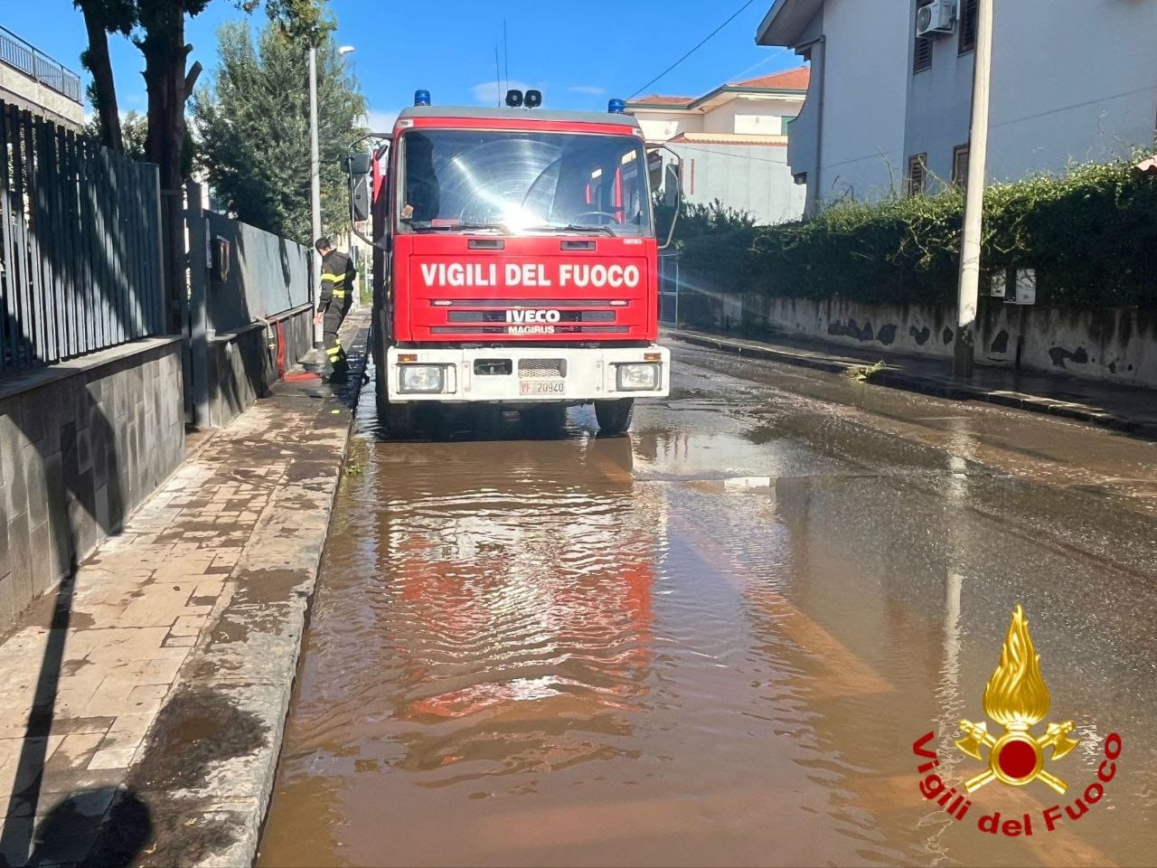 Alluvione Catania, rinforzi dai Vigili del Fuoco di Trapani