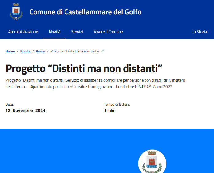 Distinti ma non distanti”: al via a Castellammare il servizio di assistenza domiciliare per persone disabili
