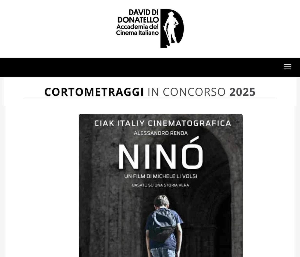 Ninò, il corto girato a Marsala in concorso al David di Donatello