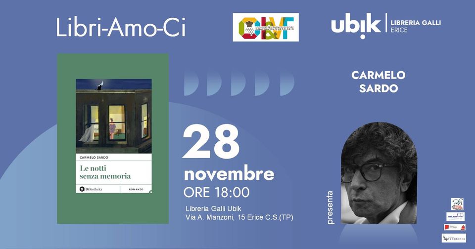 Erice: in libreria Carmelo Sardo presenta il nuovo romanzo “Le notti senza memoria”