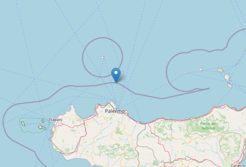 Scossa di terremoto davanti alle coste di Palermo