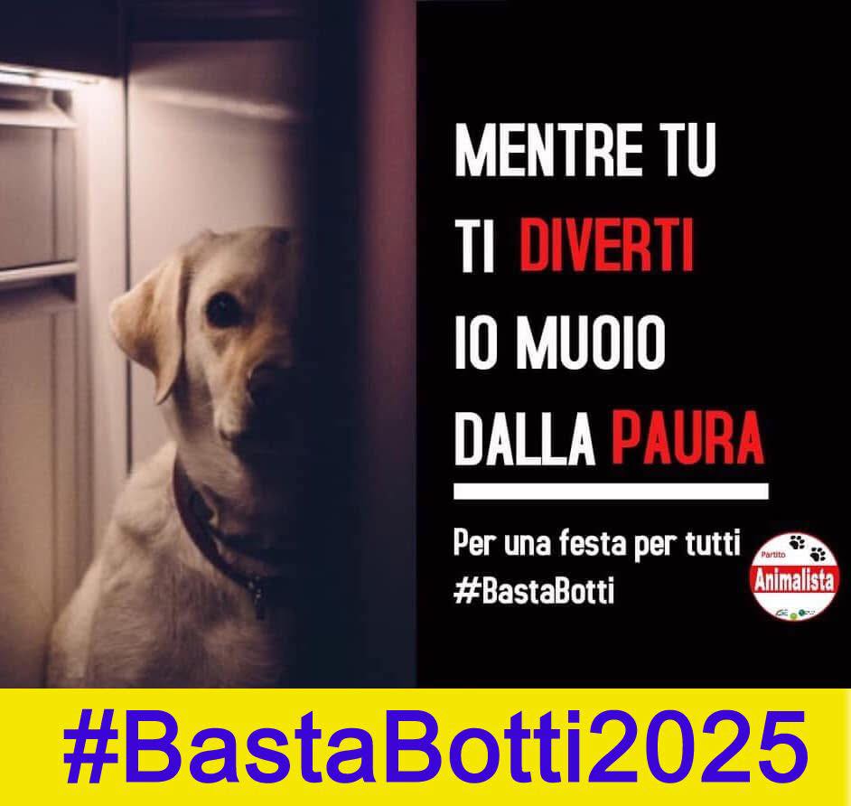 Il Partito Animalista Italiano invita i sindaci a vietare i botti di fine anno