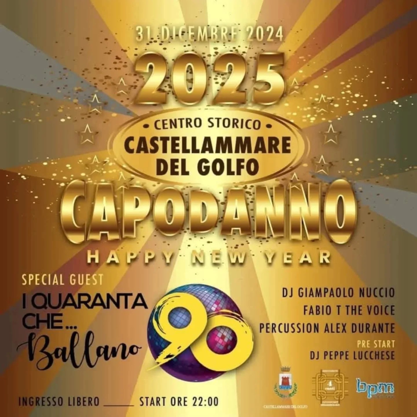 Notte di musica con “I 40 che ballano i 90” nel Capodanno castellammarese