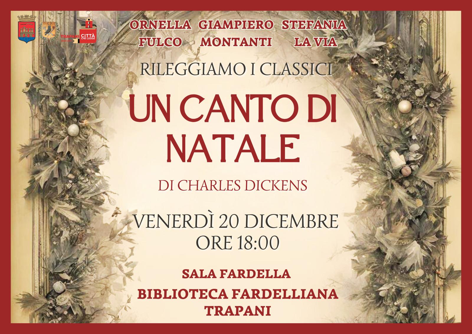 Un Canto di Natale di Charles Dickens, reading alla Fardelliana di Trapani