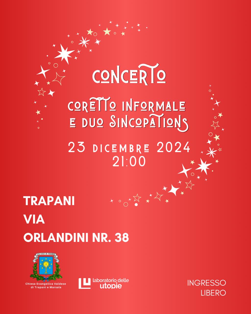 Concerto di Natale alla Chiesa Valdese di Trapani