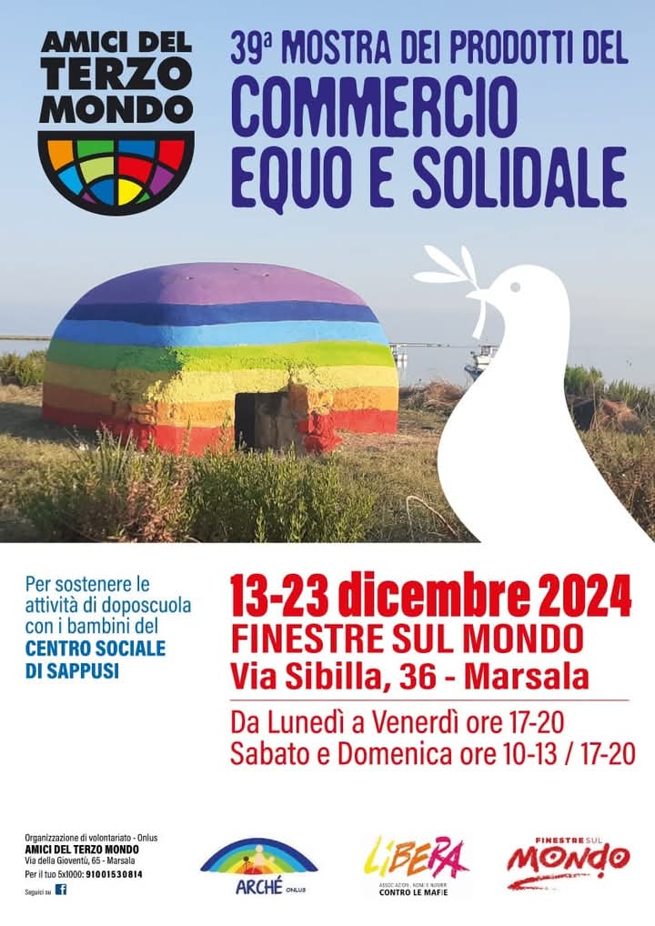 Commercio Equo e Solidale: al via dal prossimo 13 dicembre a Marsala