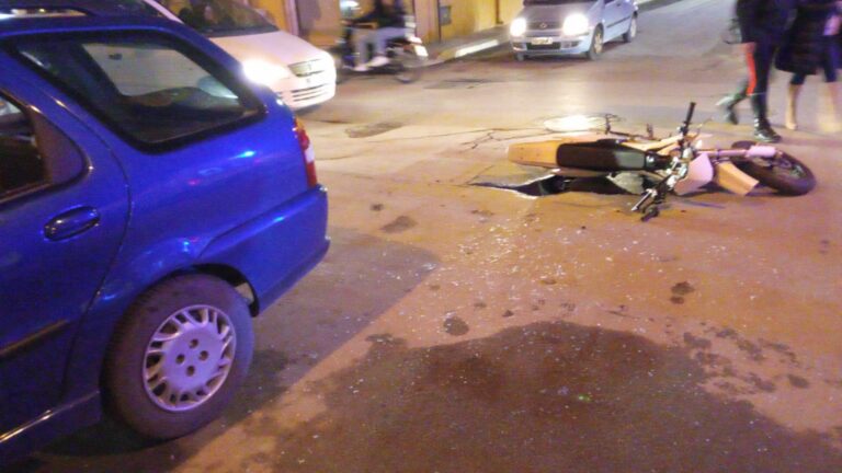 Marsala: scontro tra auto e moto, un ferito in corso Calatafimi