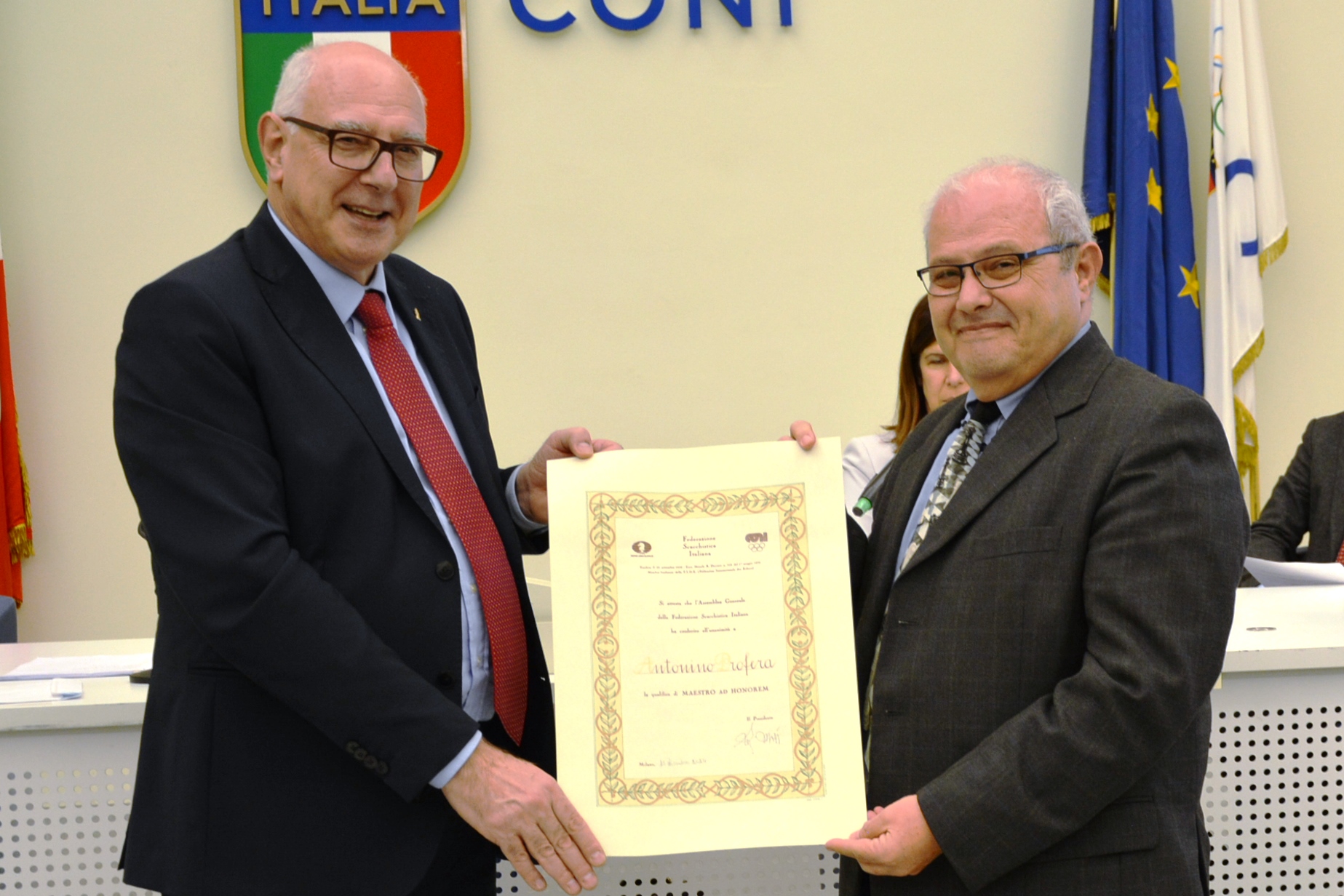 Il mazarese Nino Profera “Maestro ad honorem” della FederScacchi